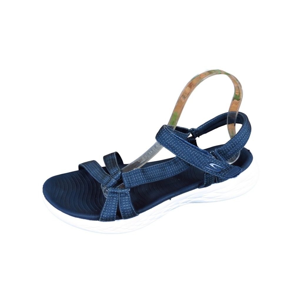 Skechers On-the-Go 600 Brilliancy Women Shoe Sandal 10 Walking Navy Blue Textile